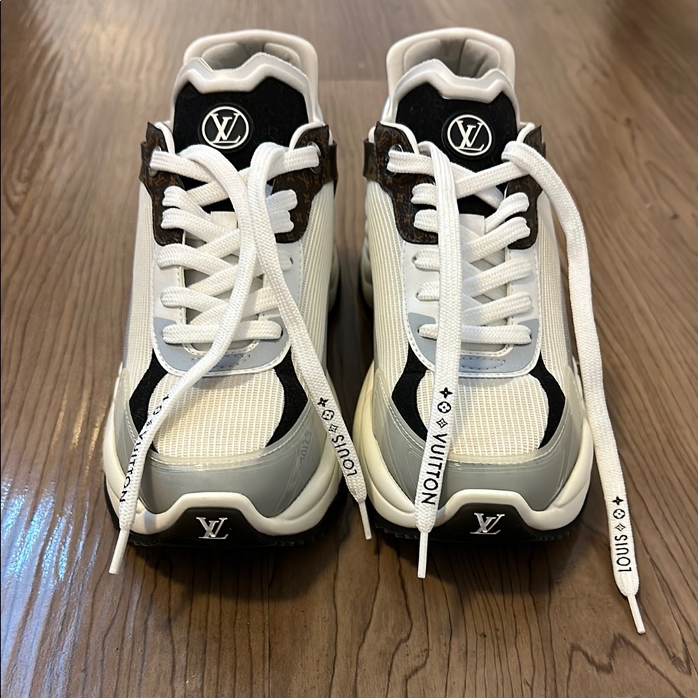 Louis Vuitton Monochrome Sneakers with Logo Accents